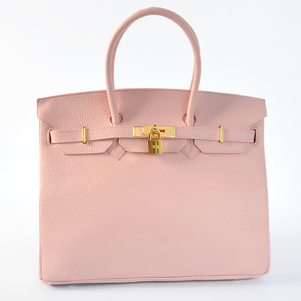 H35LSPG Hermes Birkin 35CM pelle Clemence nel colore rosa con oro ha